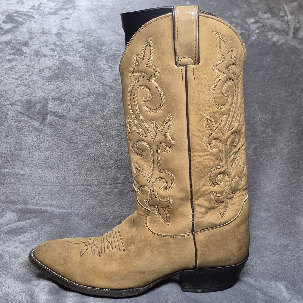 Justin Boots Mens 9.5 Extra Wide Brown Leather Buck Bay 13" Classic Western 2253